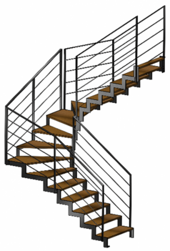 escalier-double-quart-tournant-limon-ruban-droite