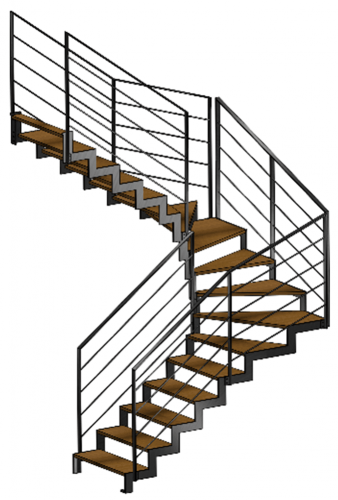 escalier-double-quart-tournant-limon-ruban-gauche